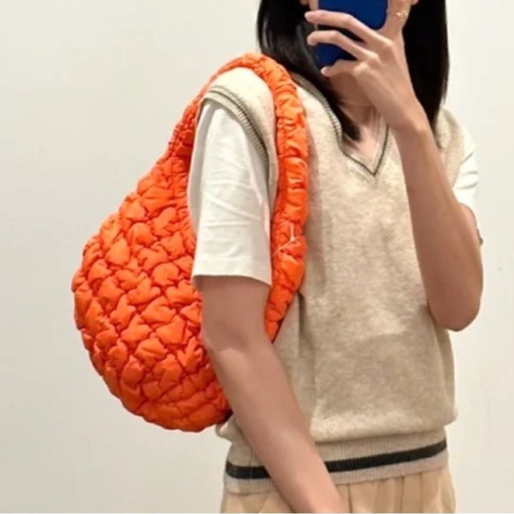 NWOT COS Mini Quilted Bag Tote Shoulder Orange